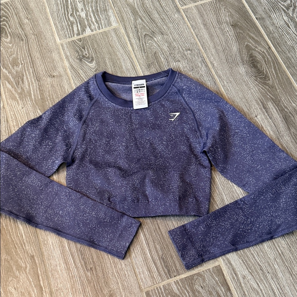 NEW Gymshark adapt seamless gray & purple Long Sleeve Crop Top small